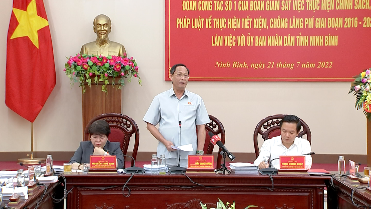 PHÓ CHỦ TỊCH QUỐC HỘI TRẦN QUANG PHƯƠNG: CẦN LÀM RÕ NGUYÊN NHÂN CHỦ QUAN, QUY RÕ TRÁCH NHIỆM TỪNG CẤP, TỪNG NGÀNH, NGƯỜI ĐỨNG ĐẦU TRONG TRIỂN KHAI THỰC HÀNH TIẾT KIỆM, CHỐNG LÃNG PHÍ